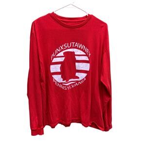 Red Punxsutawney Phil Groundhog Day Tee T-shirt  Unbranded Size L